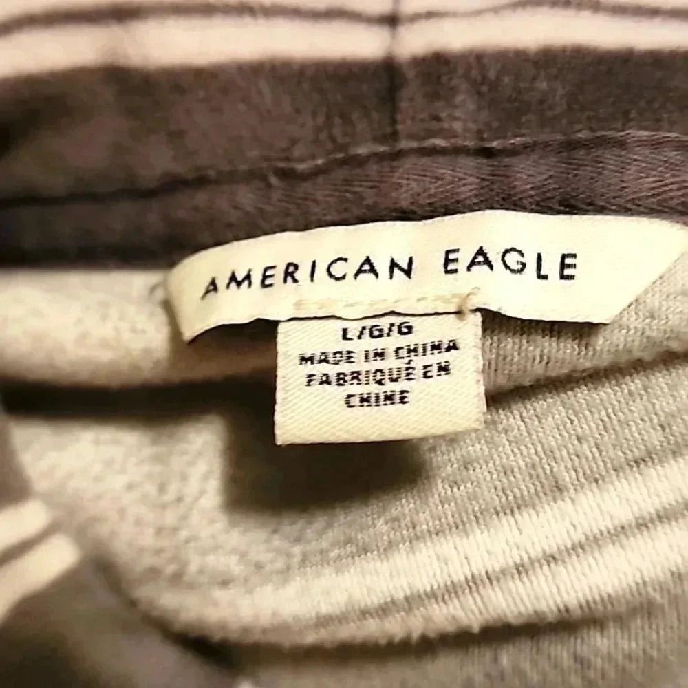 American Eagle Velour Striped Hoodie Dolman Sleeves-Size Large- NWOT 🦅 - Picture 4 of 7